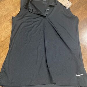 Nike Women's Black Sleeveless Polo Golf Tennis Tank Top Small NWT